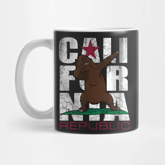 California Republic Flag Dabbing Bear by E